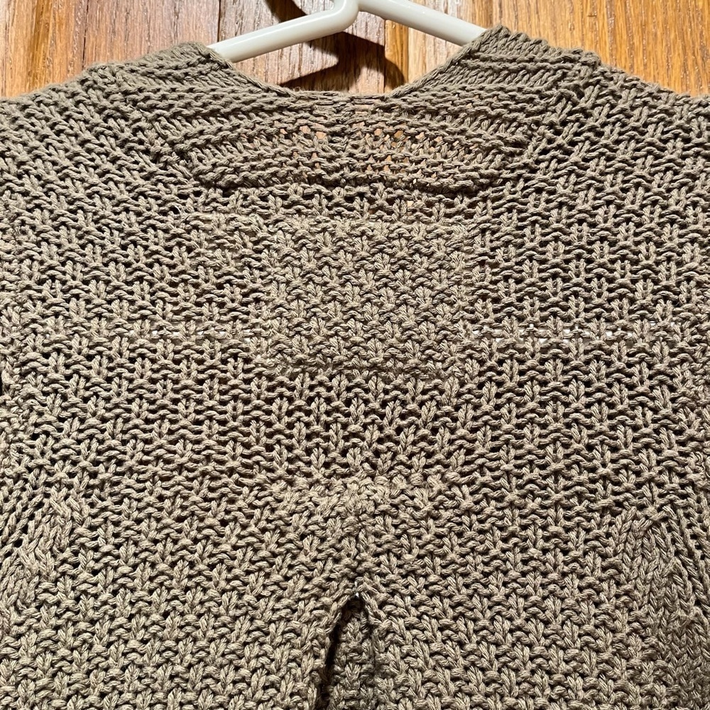 Angel Of The North Mossy Green Loose Knit Cotton Blend Cardigan - size XS - Picture 8 of 12